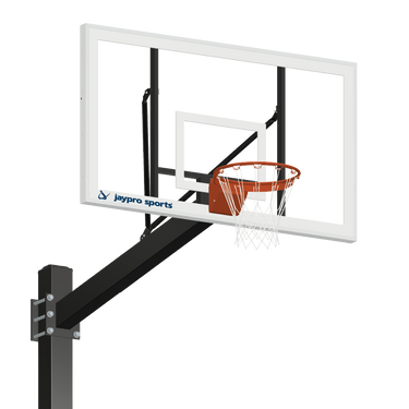 Basketball System - Titan (Powder Coated) Black (6 in. x 6 in. Pole with 6 ft. Offset) - 72 in. Acrylic Backboard - Flex Rim Goal